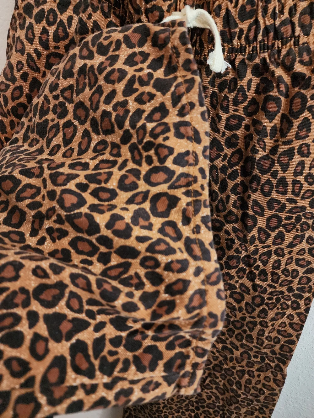 Old Navy Girls High-Rise Baggy Wide Leg Pants Leopard Print XL 14-16